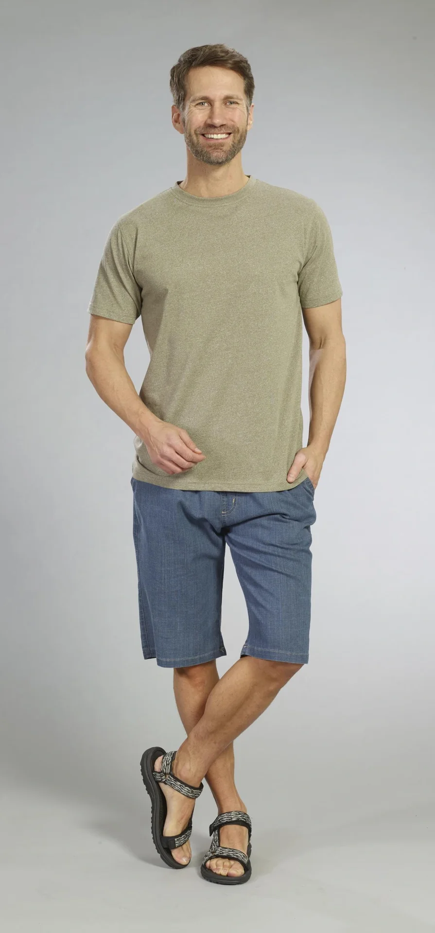 Funktionsshirt, Farb oliv melange, Gr.M - 4