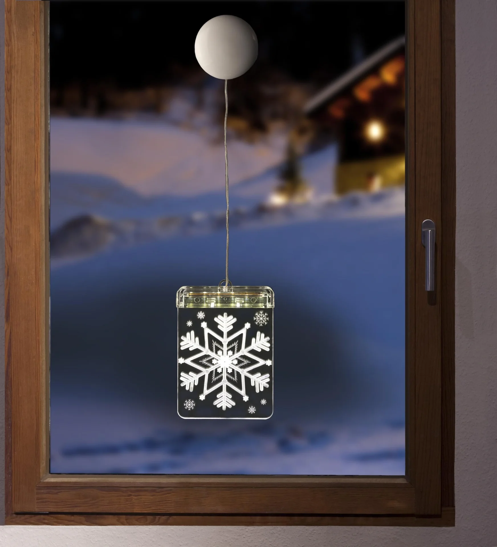 LED Fensterbild Schneeflocke mit Saugnapf - 5