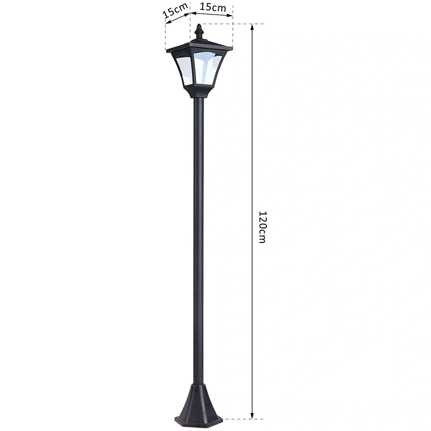 Gartenlaterne Solar Laterne 10 Lumen Schwarz H120cm - 8