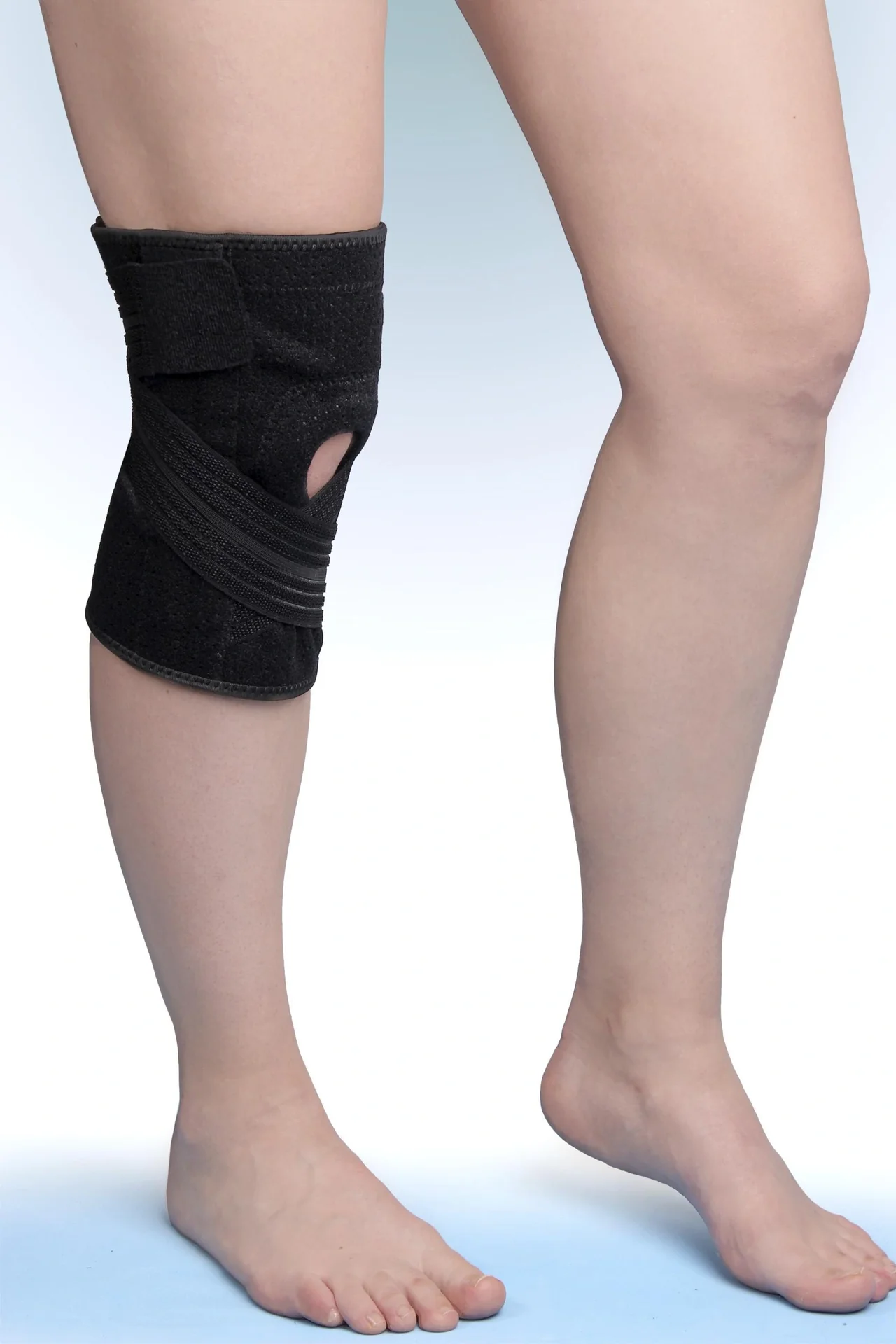 Aktiv-Kniebandage mit Klettverschluss „Flexitek“, Universalgröße, Schwarz - 4