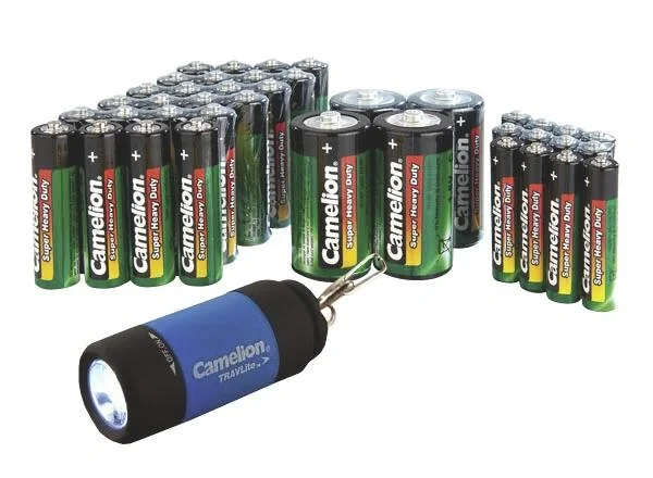 Zink-Kohle Batterie Sparpack 40-teilig mit LED Taschenlampe - 11