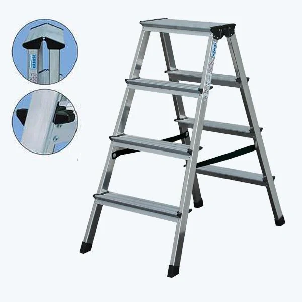 Alu Stufen Doppelleiter 2 x 4 Stufen - 1