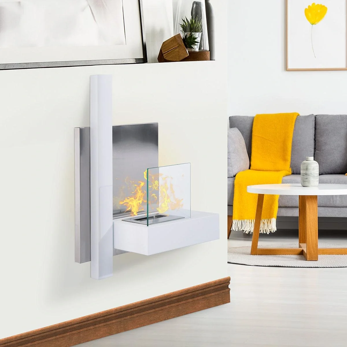Ethanol-Kamin Bio-Ethanol-Brenner 1,5L 3 Std. Brenndauer mit einer Klappe Zubehör für die Wandmontage kein Rauch Bauhaus - 4