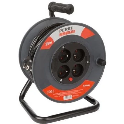 Kabeltrommel 25M - Erdungsstift - 4 Steckdosen - 1