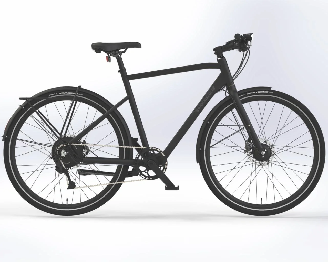 Herren City E-Bike 28 Zoll, Rahmenhöhe 55 cm, 8 Gang Kettenschaltung, schwarz, URBANICER 21.EMU.10 - 1