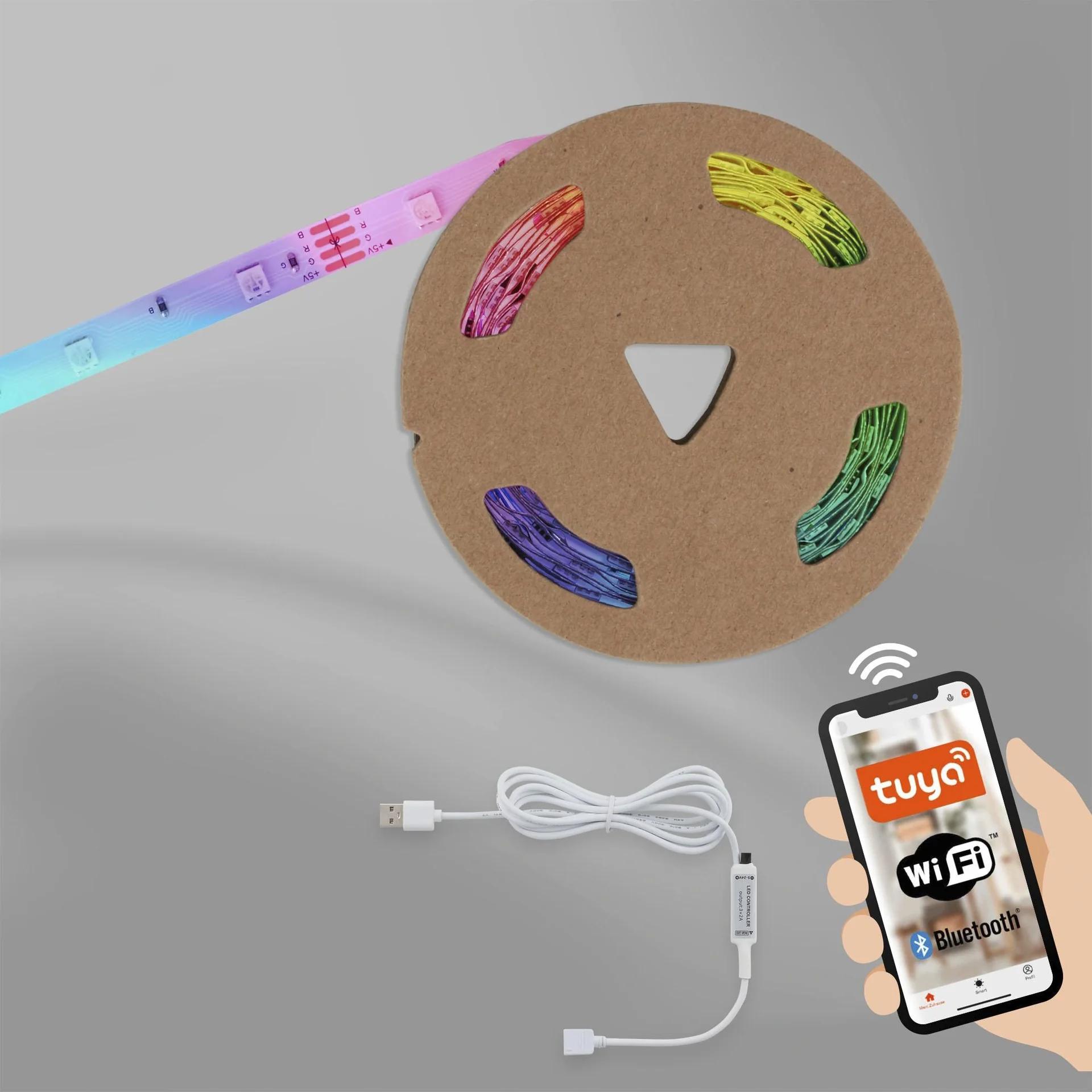 USB SMART Wifi + Bluetooth RGB-LED Flexband, 5m, APP-Steuerung, 150 RGB-LEDs - 9