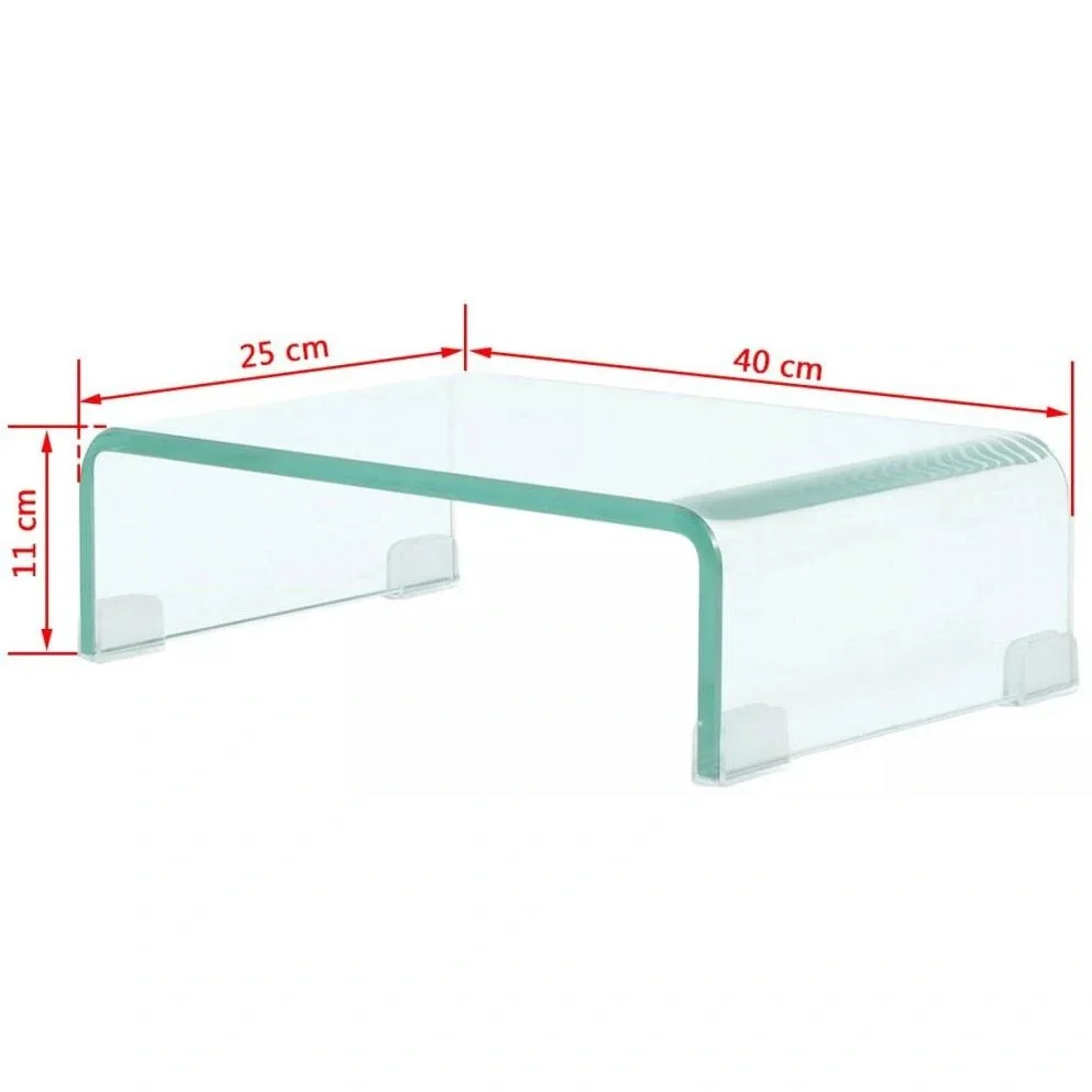 Fernsehmöbel/Monitorständer transparent 40x25x11 cm Glas - 6