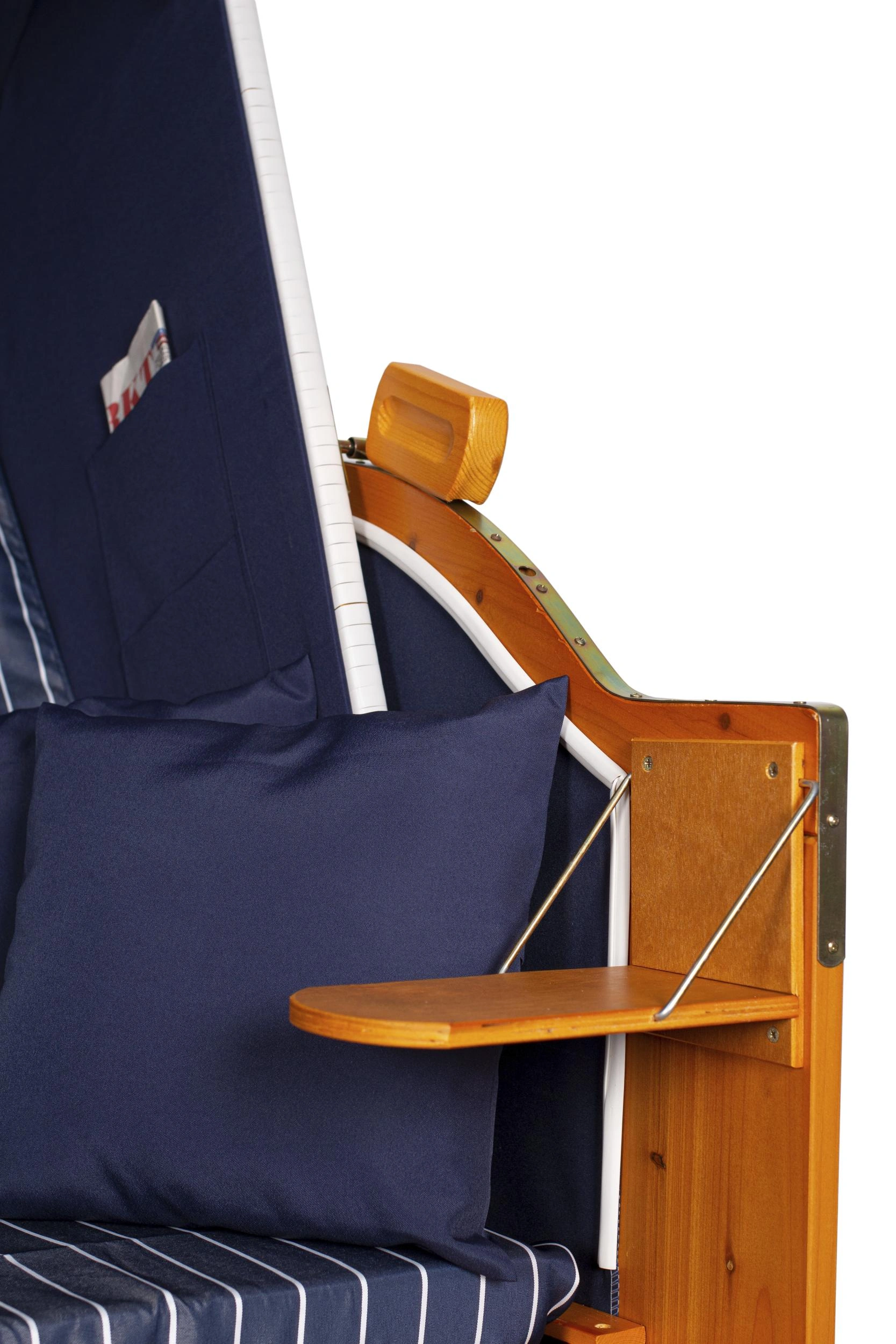 Strandkorb "Ostsee" gestreift in royal blau - 6