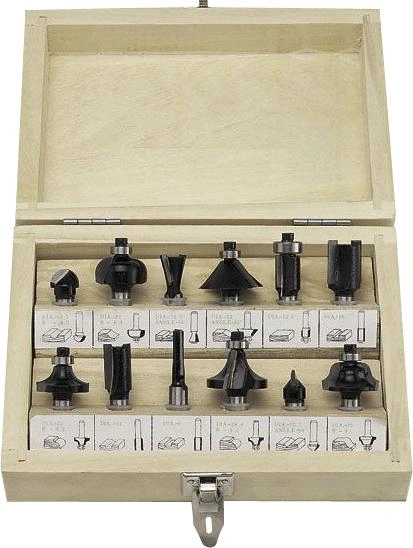 HM Fräsersatz ( Oberfräsen ) 12-teilig, 8 mm Schaft - 2