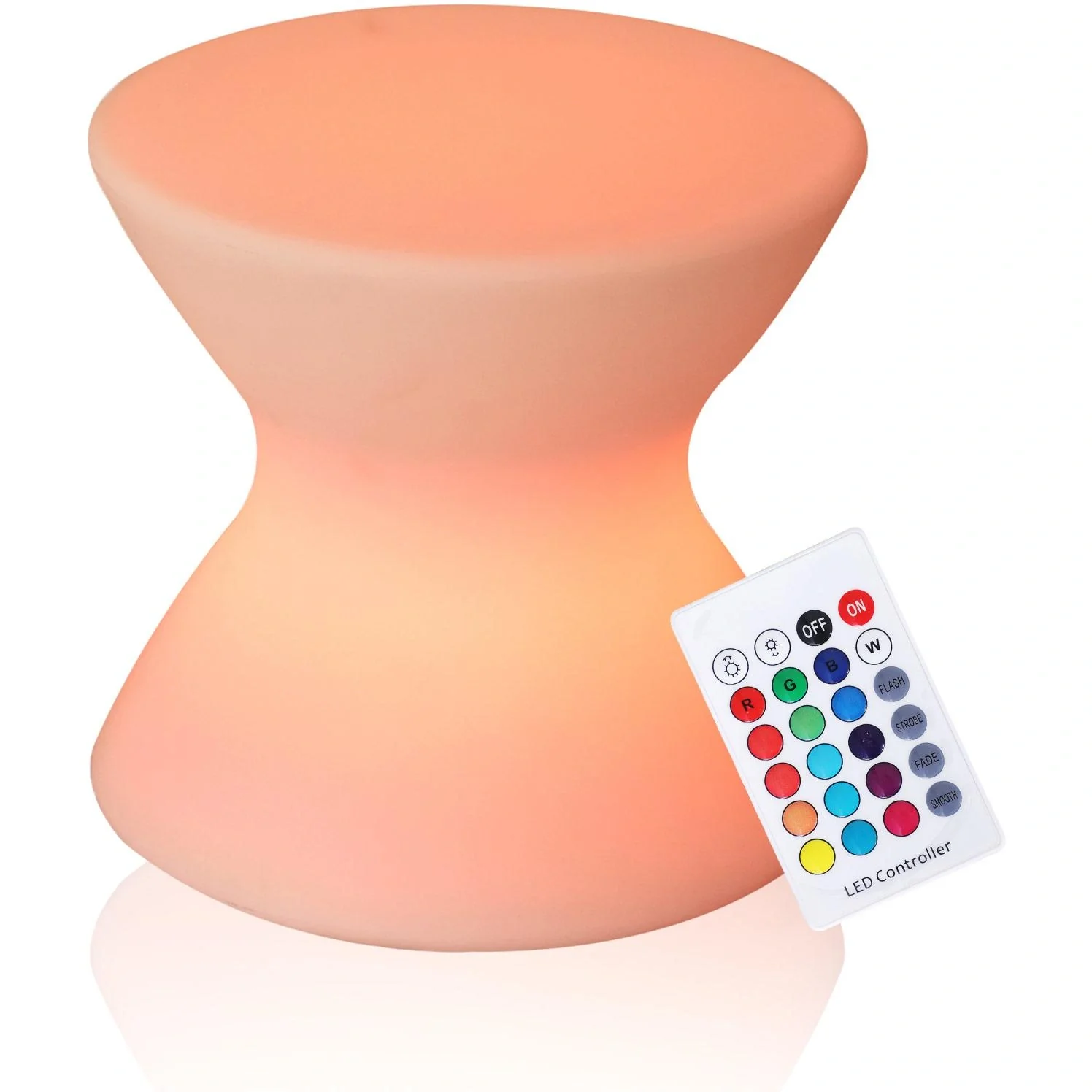 LED-Hocker LED Beistelltisch Gartenleuchte 16 Farben Farbwechsel Fernbedienung PE 40 x 40 x 36 cm - 1
