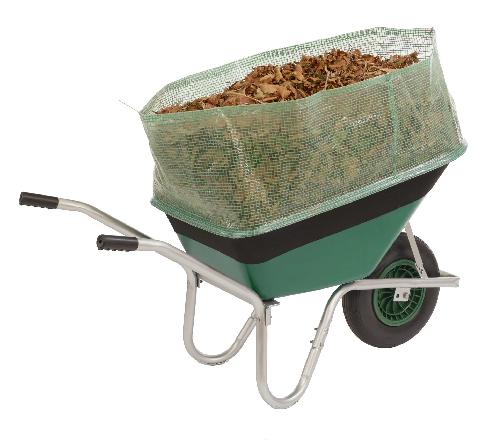 Profi Schubkarre 100 l mit Laub- und Grassammler Aufsatz - 4