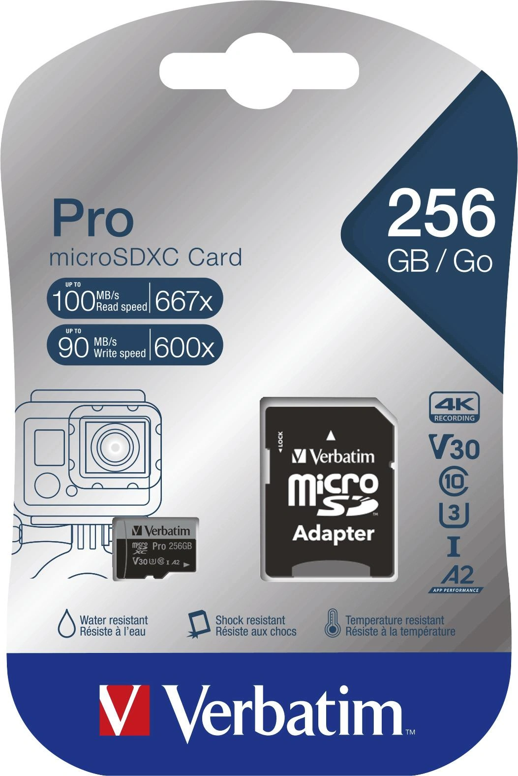 256 GB microSDXC Speicherkarte mit SD Karten-Adapter, U3, UHS-I - 3