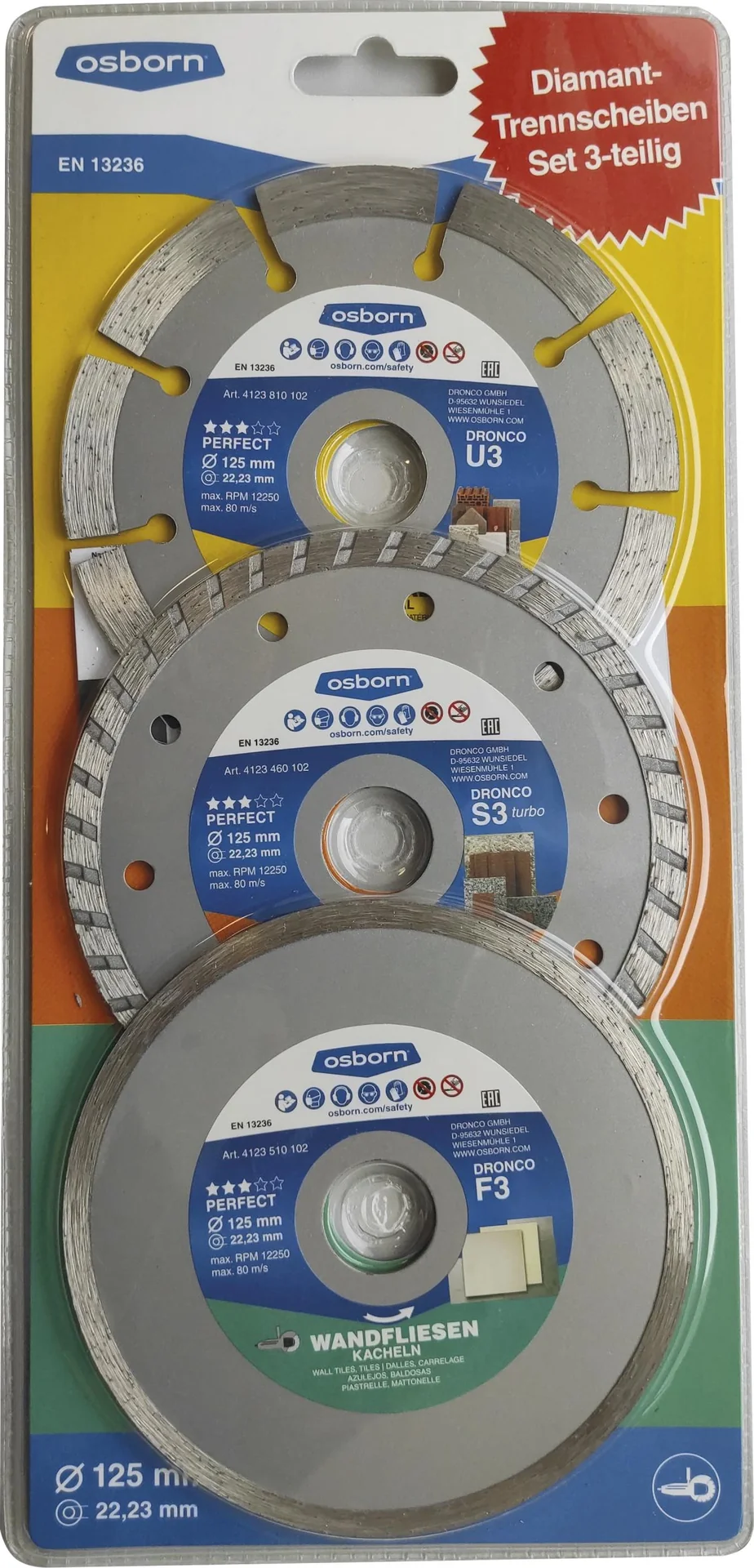 Diamant-Trennscheiben-Set, 3-teilig - 2