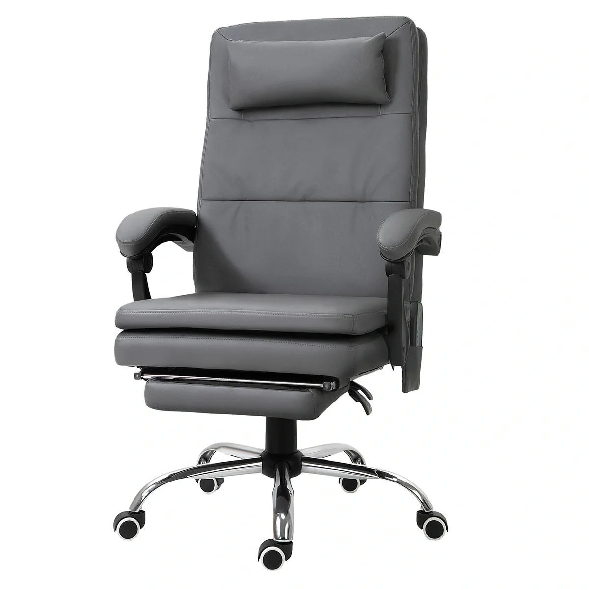 Massagesessel Chefsessel mit Massagefunktion 7 Vibrationsmassagepunkte höhenverstellbarer Bürostuhl mit Fußstütze Kopfst - 4