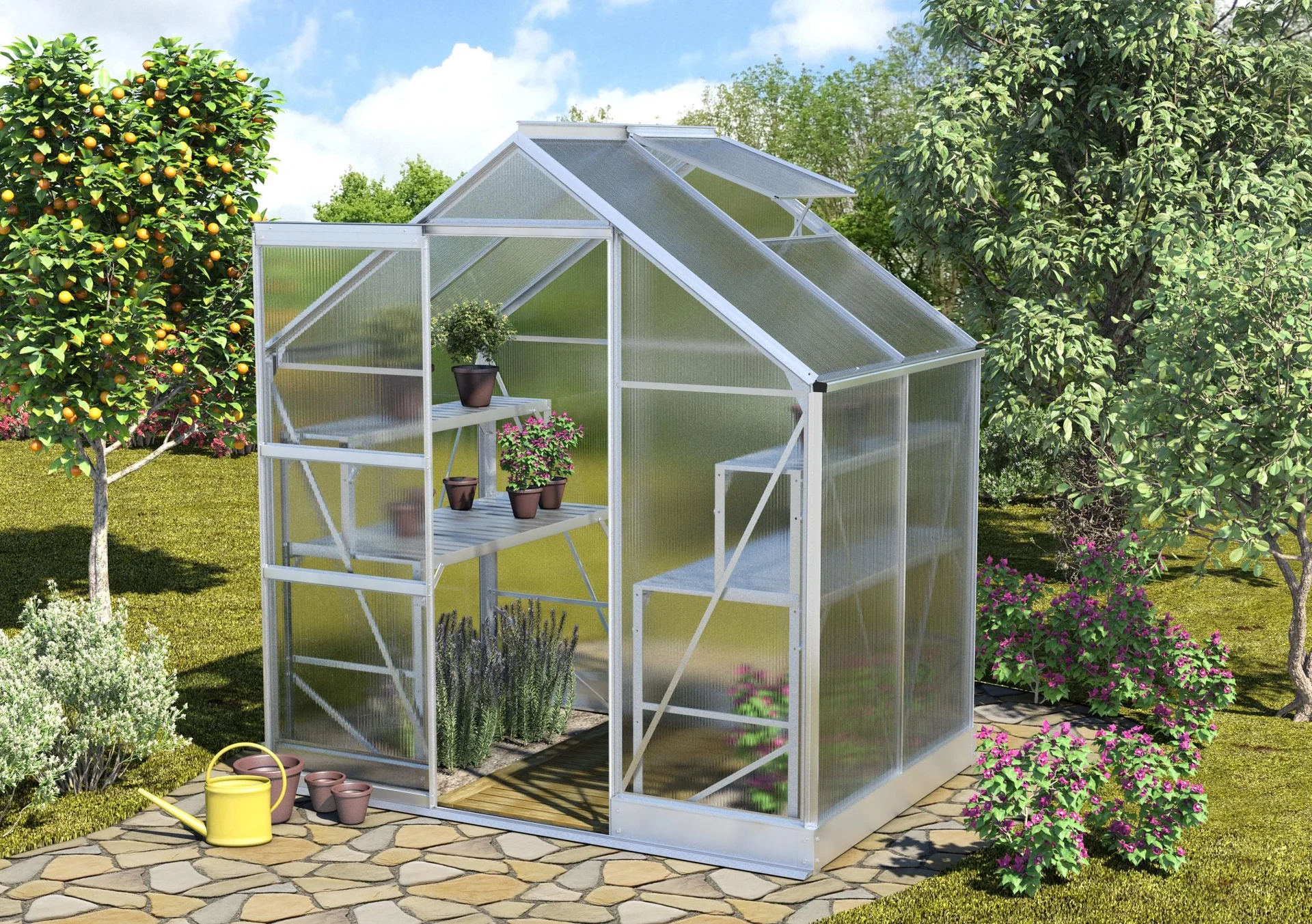 Gewächshaus Apollo 2500 HKP 4 mm, Farbe alu - 2