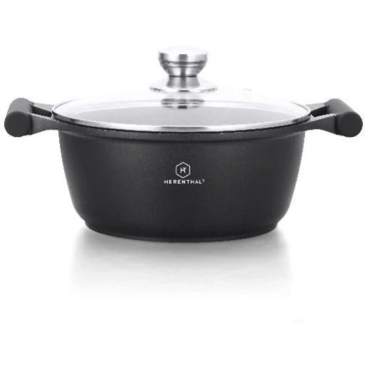 Herenthal Suppe/Kasserolle Marmor - mit Glasdeckel- 20cm - 1