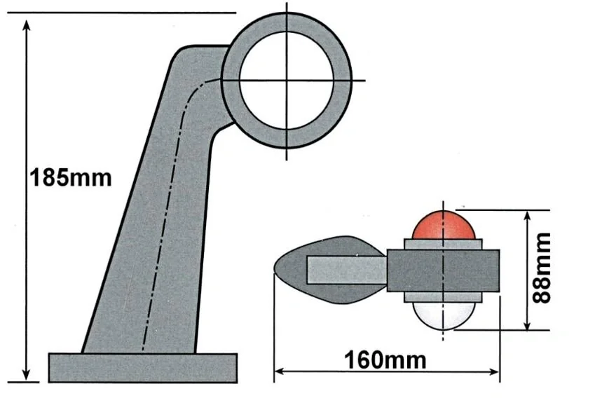Umrissleuchte mit Arm im 2er Set - 2
