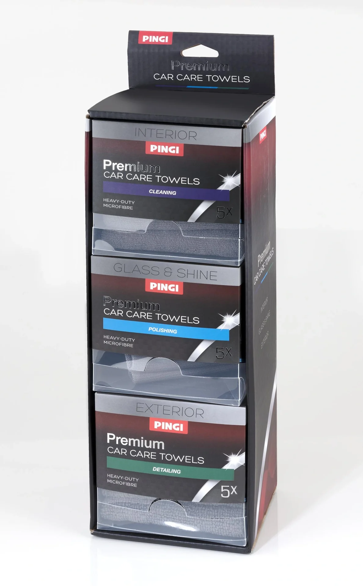 PREMIUM TOWER BOX Mikrofasertücher 3 er Box - 12