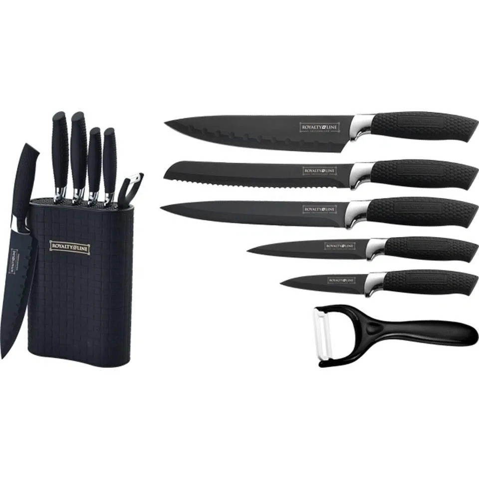 6-teiliges Messerset mit Messerblock - schwarz - 3