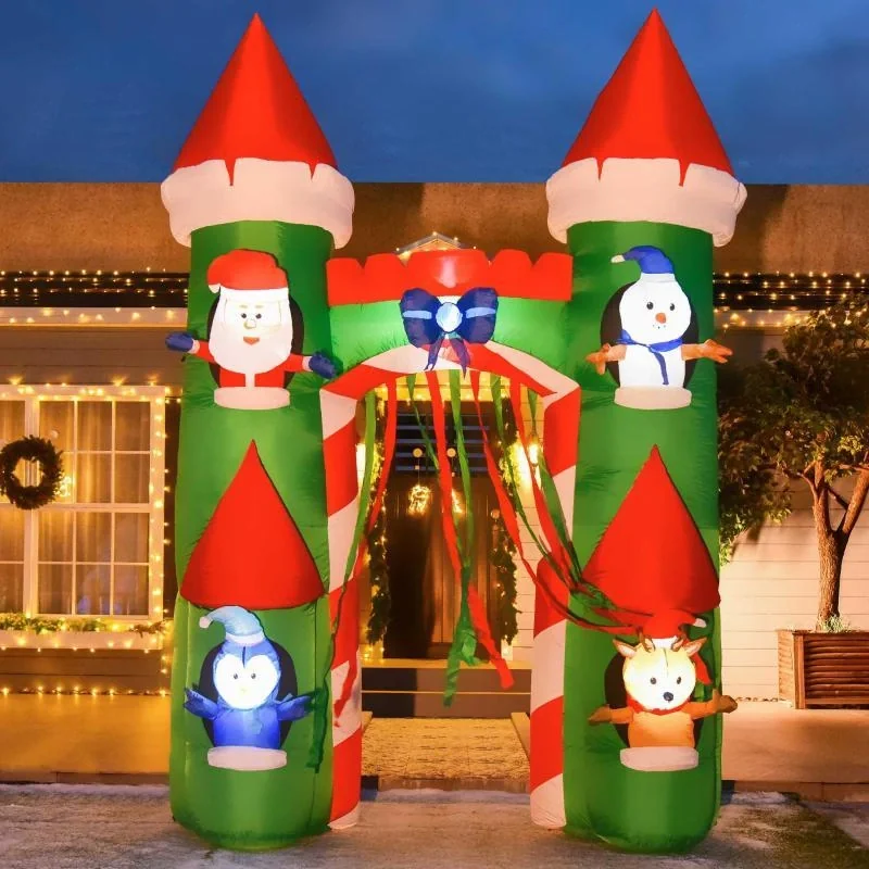Aufblasbarer Weihnachtsbogen mit Weihnachtsmann Schneemann Hirsch und Pinguin - 3