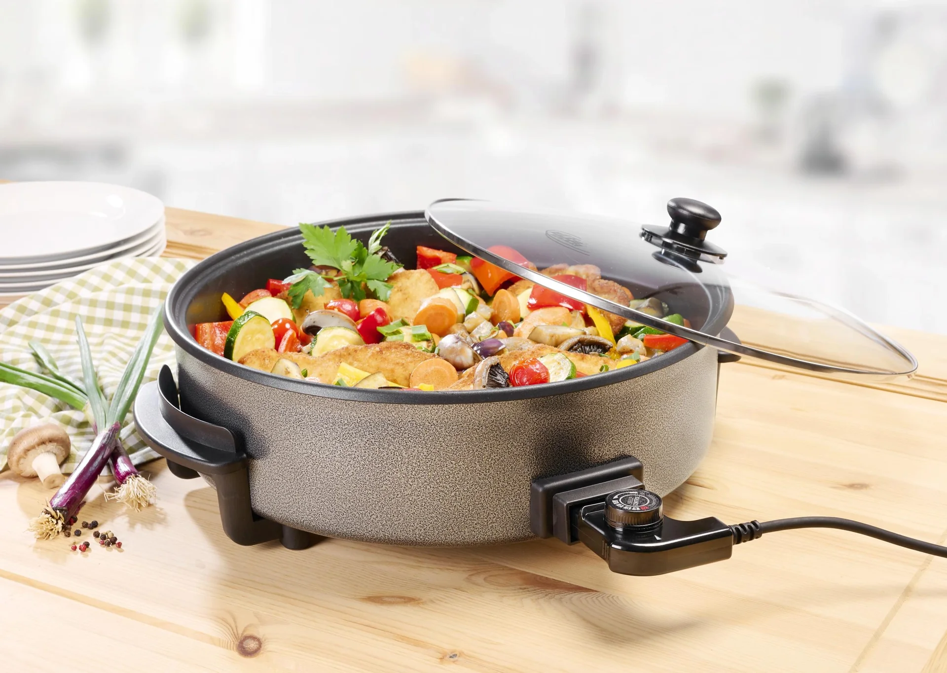 Party- und Pizzapfanne XXL 9 Liter, 1500 Watt - 1