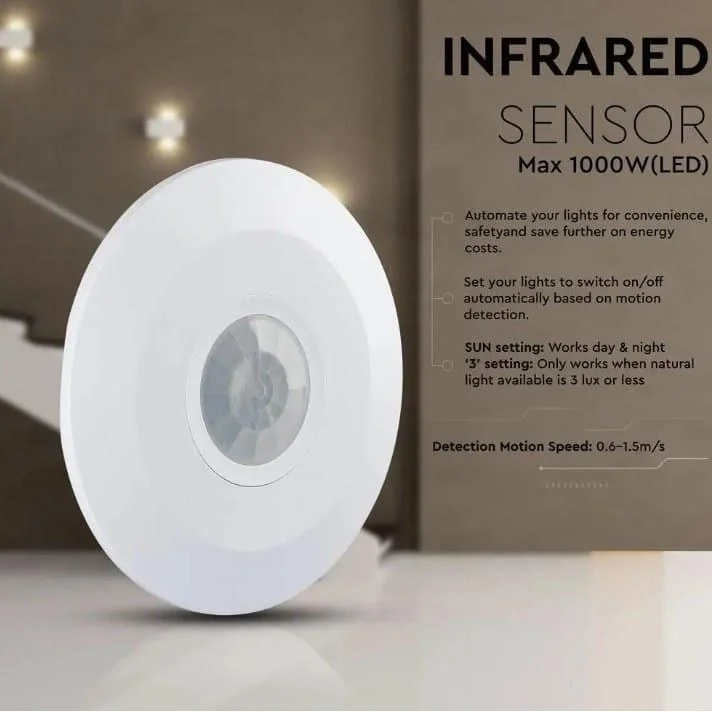 VT-8027 Bewegungsmelder mit Dämmerungsschalter - Decke - weiß - 9