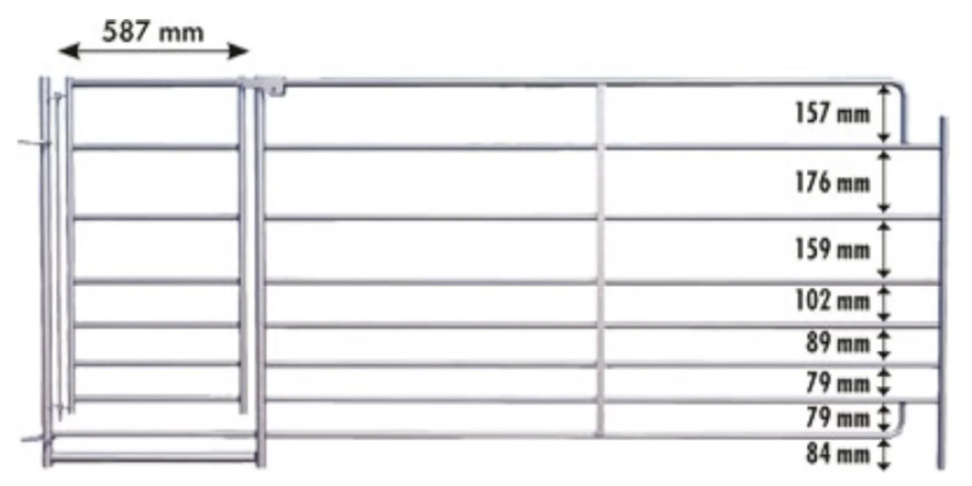 Steckfix-Horde XL mit Tor, 1,83 x 1,10 m - 2