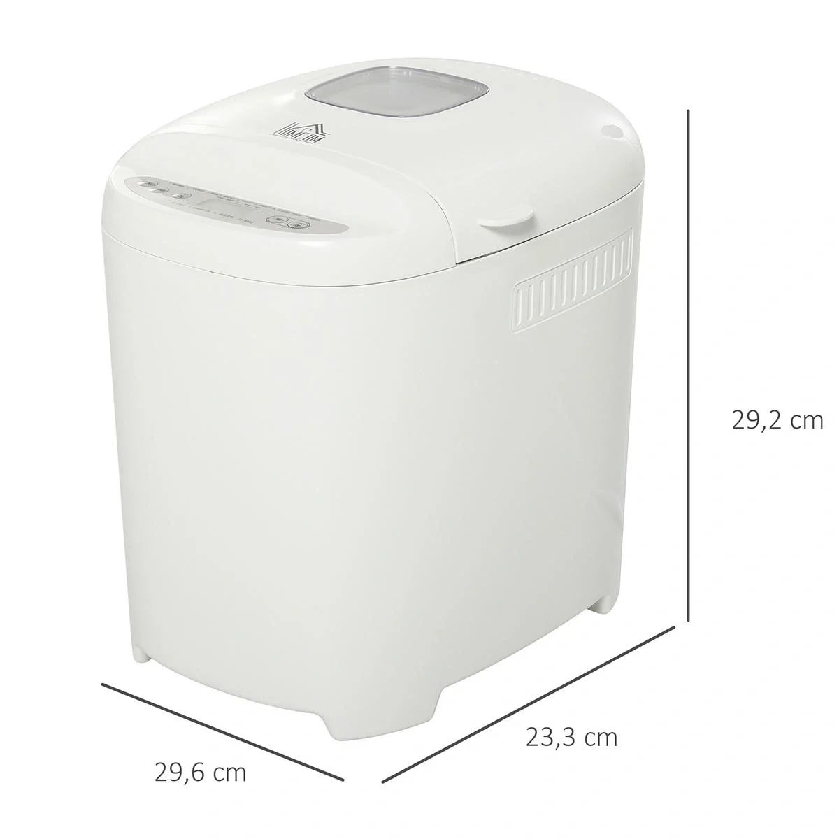 Brotbackautomat mit 11 Backprogrammen 3 Backfarben und 2 Brotgrößen 500W Edelstahl Weiß 29,6 x 23,3 x 29,2H cm - 5