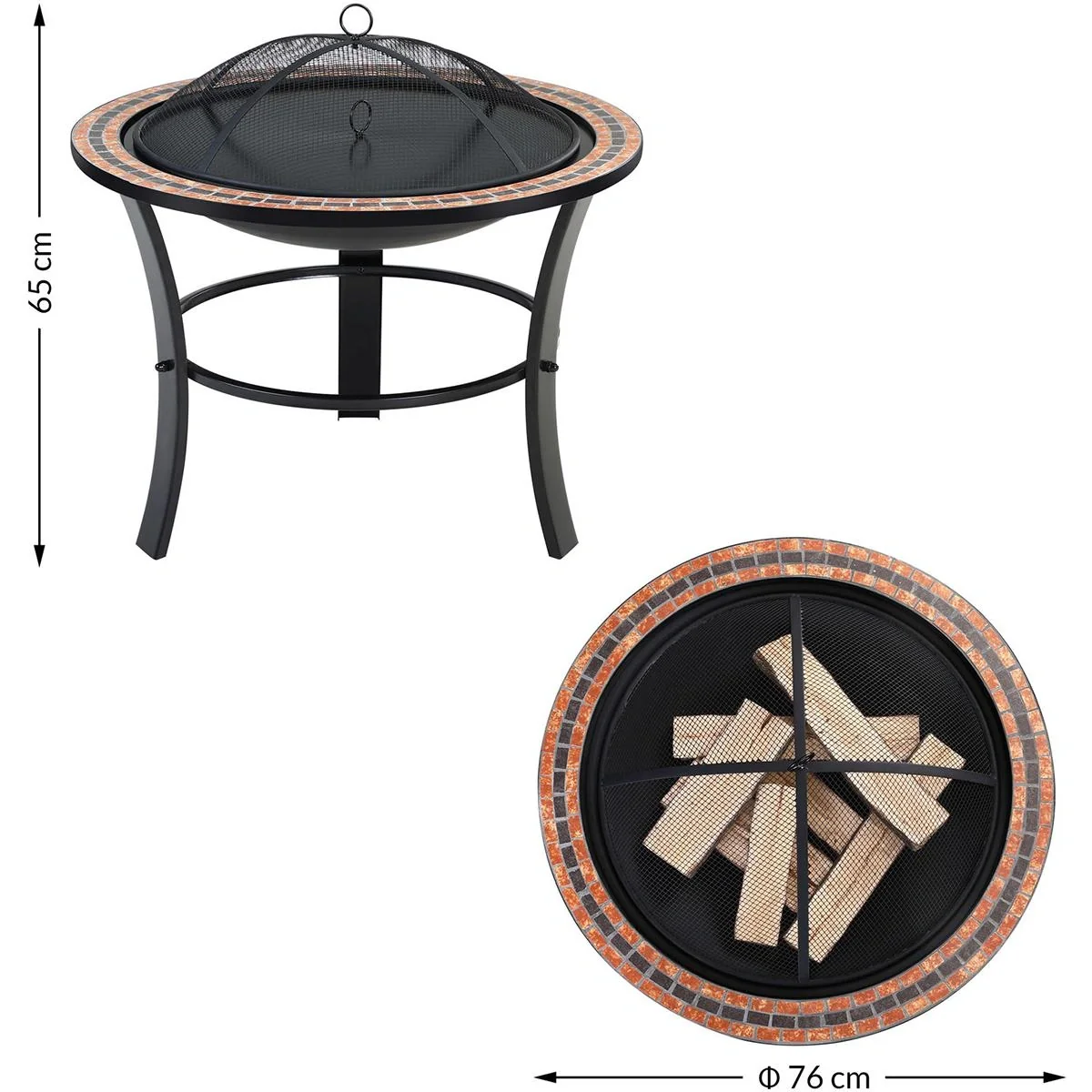 Mosaik Feuerschale Fuoco Rund - 7
