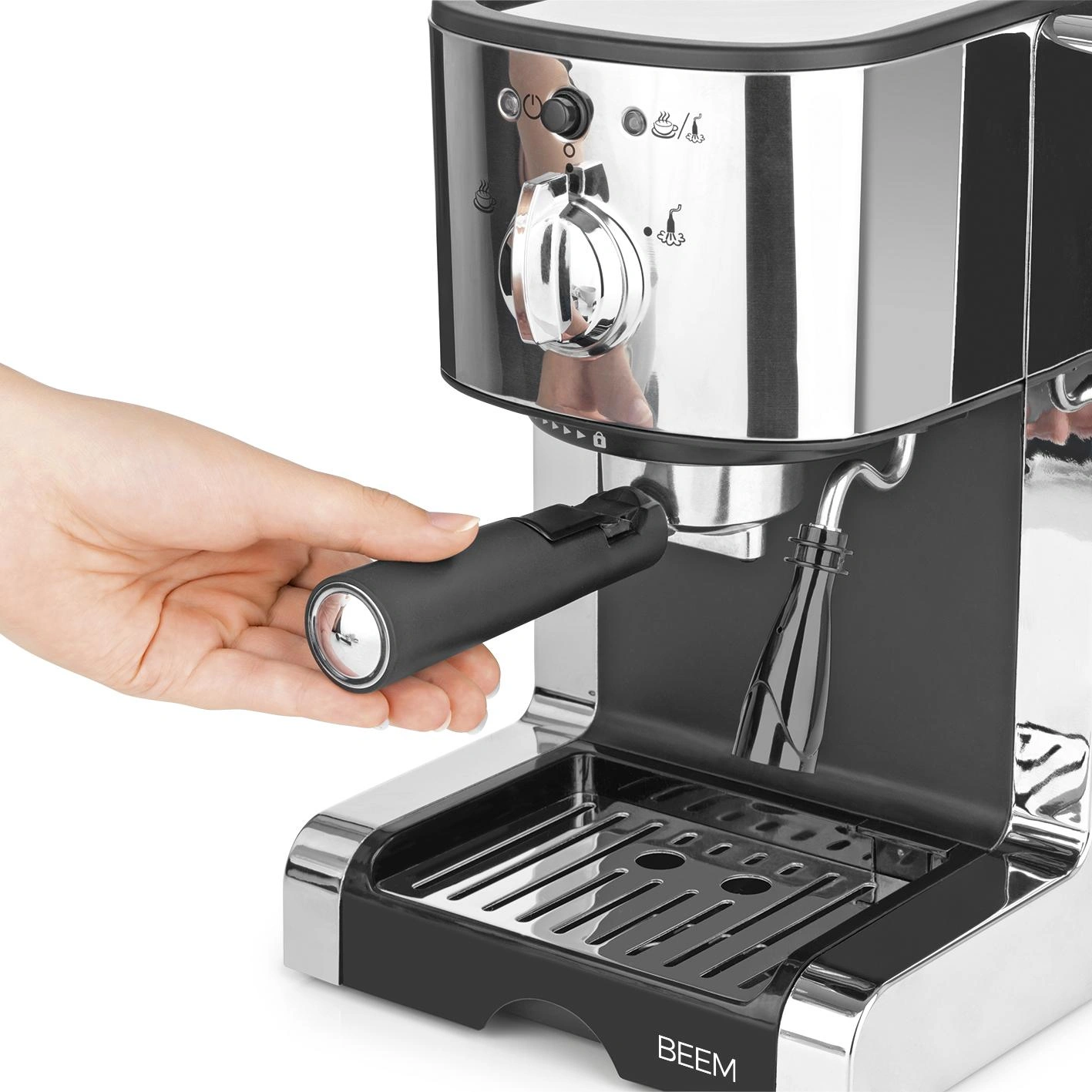 Espresso Perfekt, Siebträger-Maschine, silber - 12