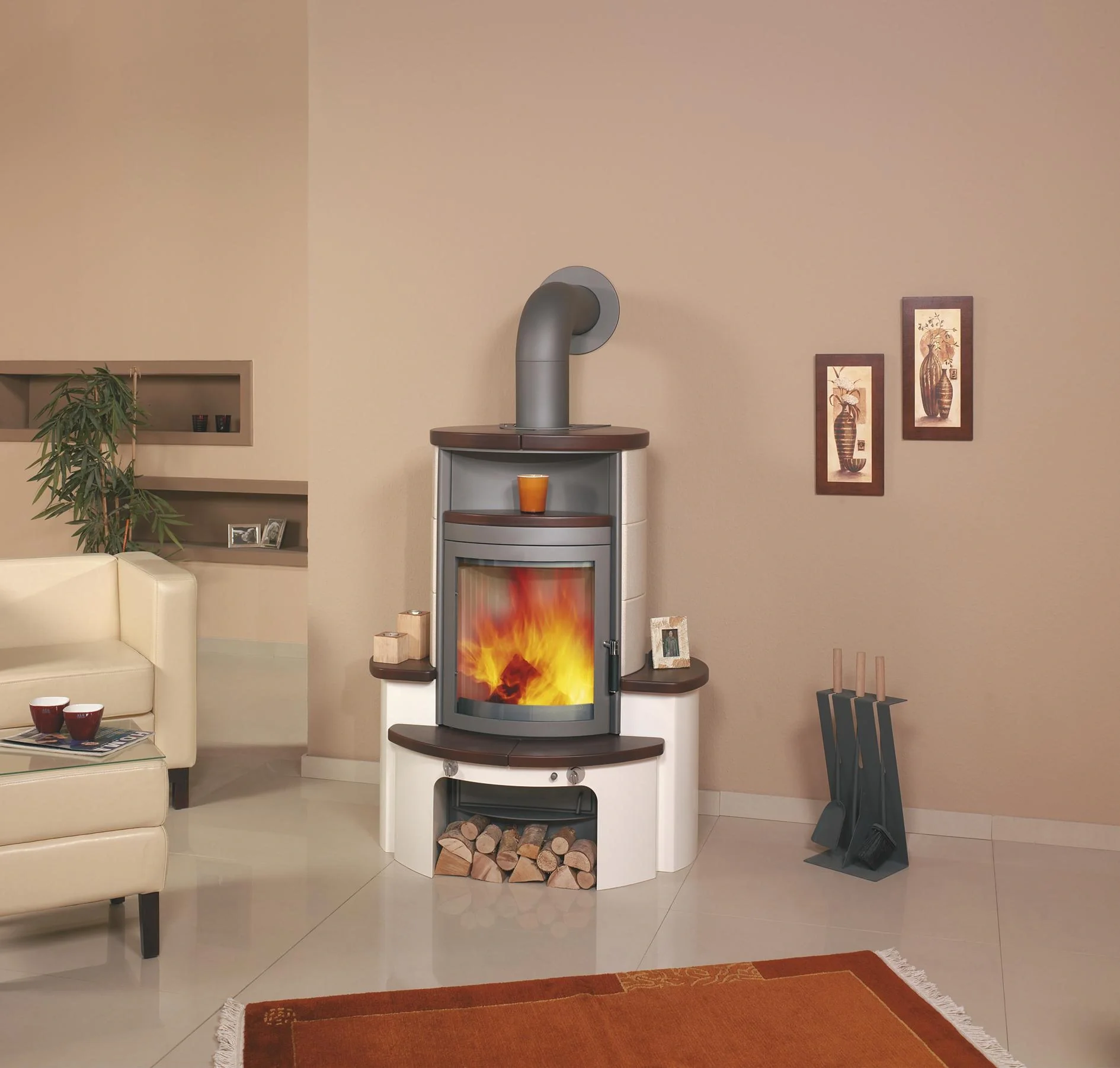 Kaminofen - Avenso Dauerbrandofen - jola-braun/stone - 2