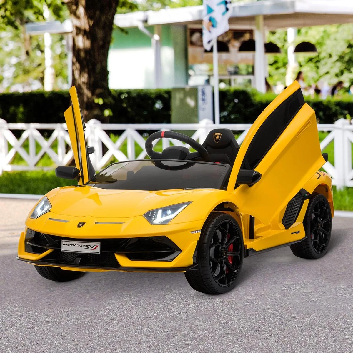 Elektroauto Lamborghini SVJ lizenziert Kinderfahrzeug Kinderauto für 3-8 Jahre mit Fernsteuerung MP3/USB Licht Musik Kun - 1