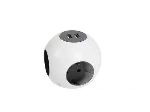 Wandsteckdose mit 2 Usb-Anschlüssen - Glühbirne - Erdung - 3