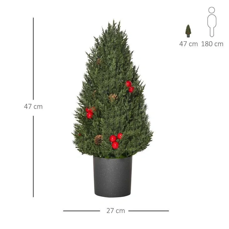 Weihnachtsbaum 50 cm Christbaum Zypressen-Weihnachtsbaum mit 7 roten Beeren - 5