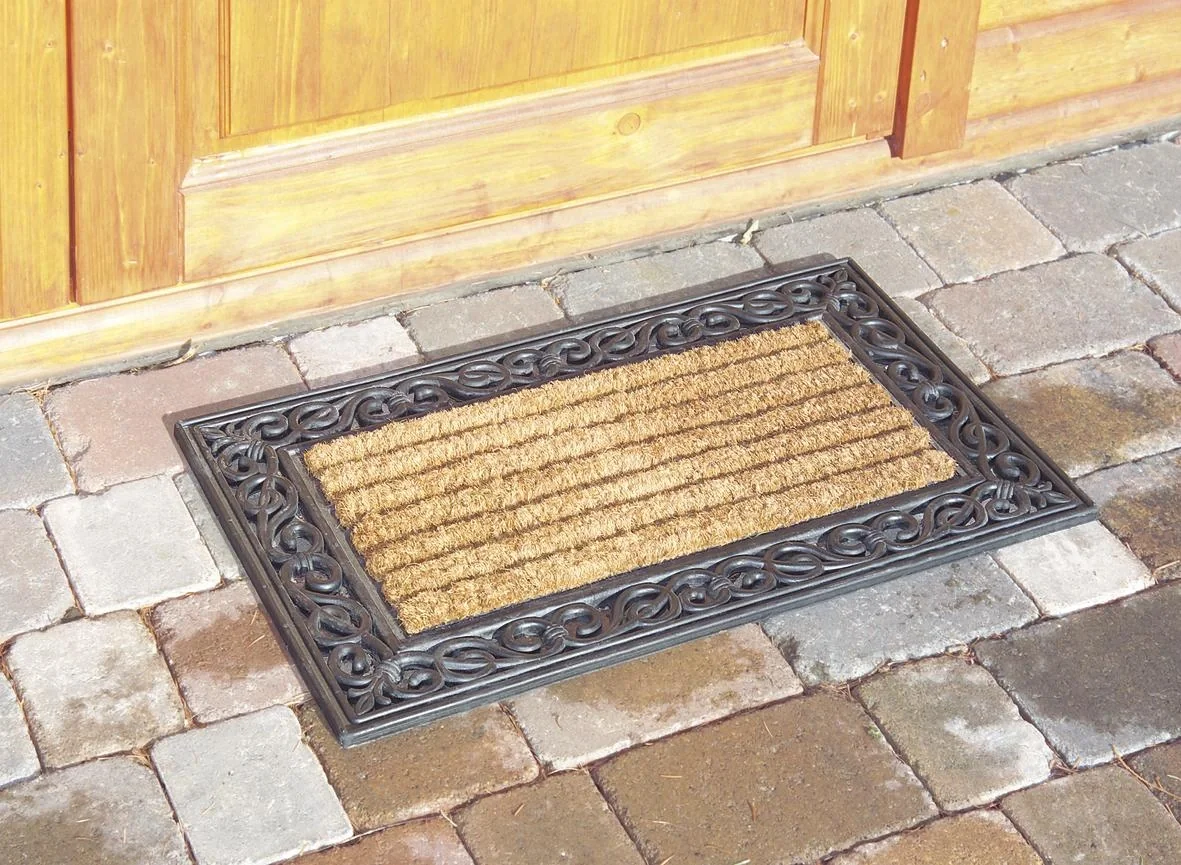 Kokos Fußmatte "Eisenrand" 75 x 45 x 2,2 cm, Umrandung + Rücken aus Gummi - 1