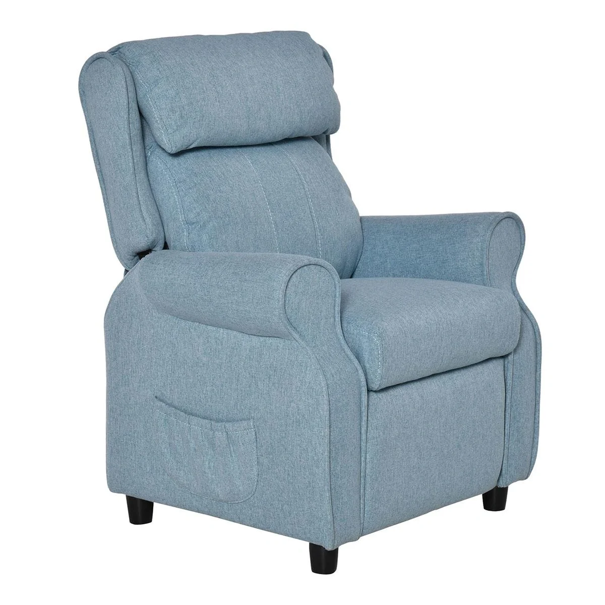 Kindersofa Kindercouch Kindersessel Stuhl Liegesofa verstellbar mit Fußstütze für 3-8 Jahre Jungen und Mädchen Blau 58x5 - 4