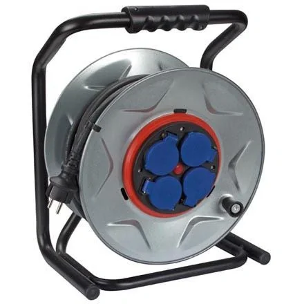 PROFI-KABELTROMMEL MIT 'ANTI-TWIST'-SYSTEM - NEOPREN - 40 m - 3G2.5 - 4 STECKDOSEN - 1