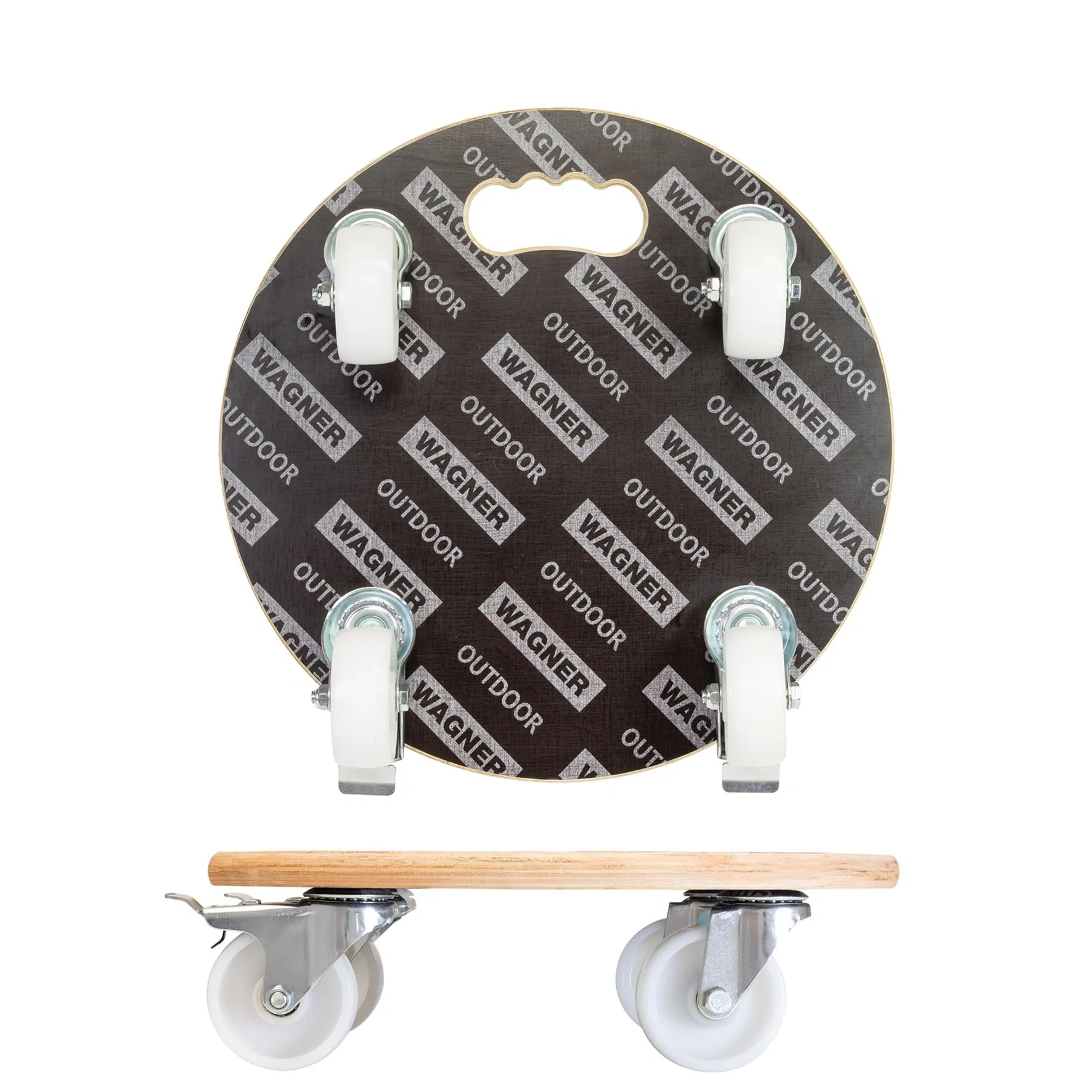 Multi Roller MR 1107, Ø 38 x 11 cm, harte Rollen Ø 75 mm, Rollenlager, 2 Bremsen, Platte FSC®, Tragkraft 300 kg - 6