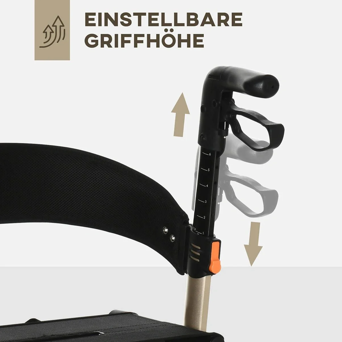 Rollator mit Stuhl Faltbarer Gehwagen Gehhilfe für Senioren mit 4 Rädern Stauraum Bremse höhenverstellbar Leichtgewicht - 1