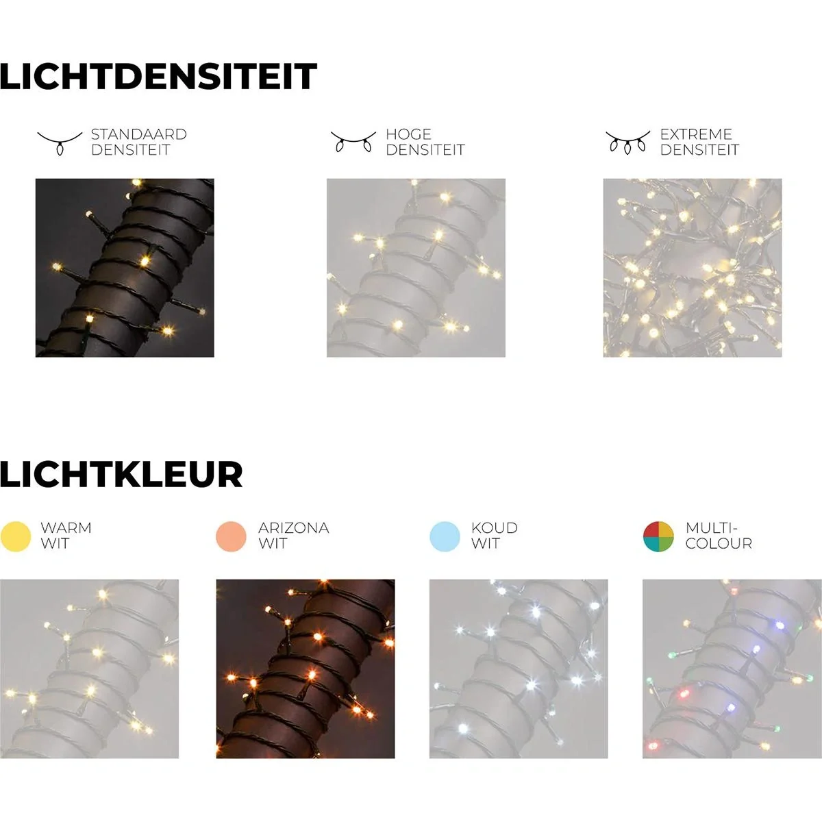 Vellight Weihnachtsbeleuchtung - 12m - 80 LEDs - Arizona Weiß - Innen & Außen - 8