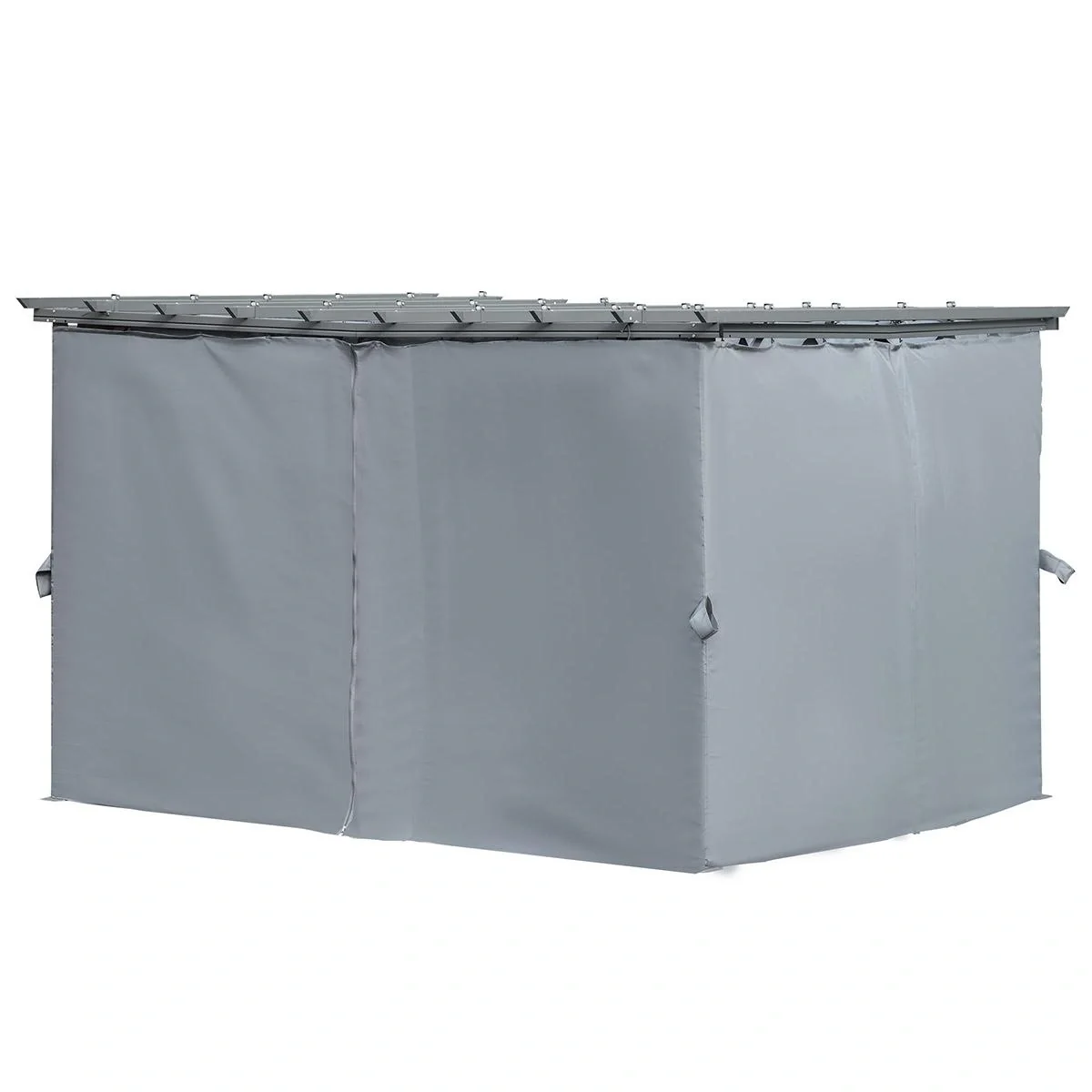 Pergola-Pavillion mit einstellbarem Stoffdach witterungsbeständig wasserabweisend Sonnenschutz Polyester Stahl Grau 3,6 - 6