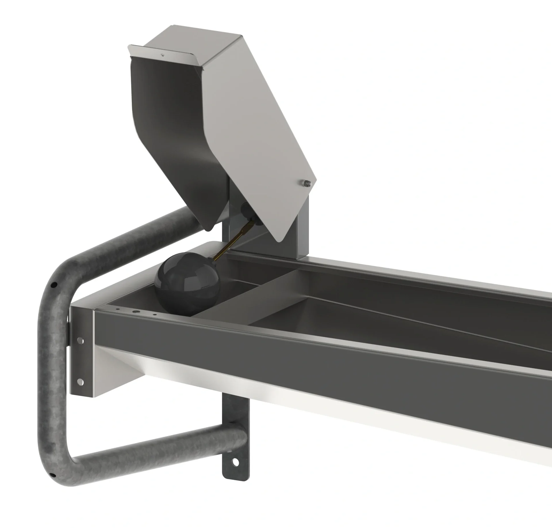 Beheizbare Trogtränke 100cm aus Edelstahl, mit Bodengestell - 4