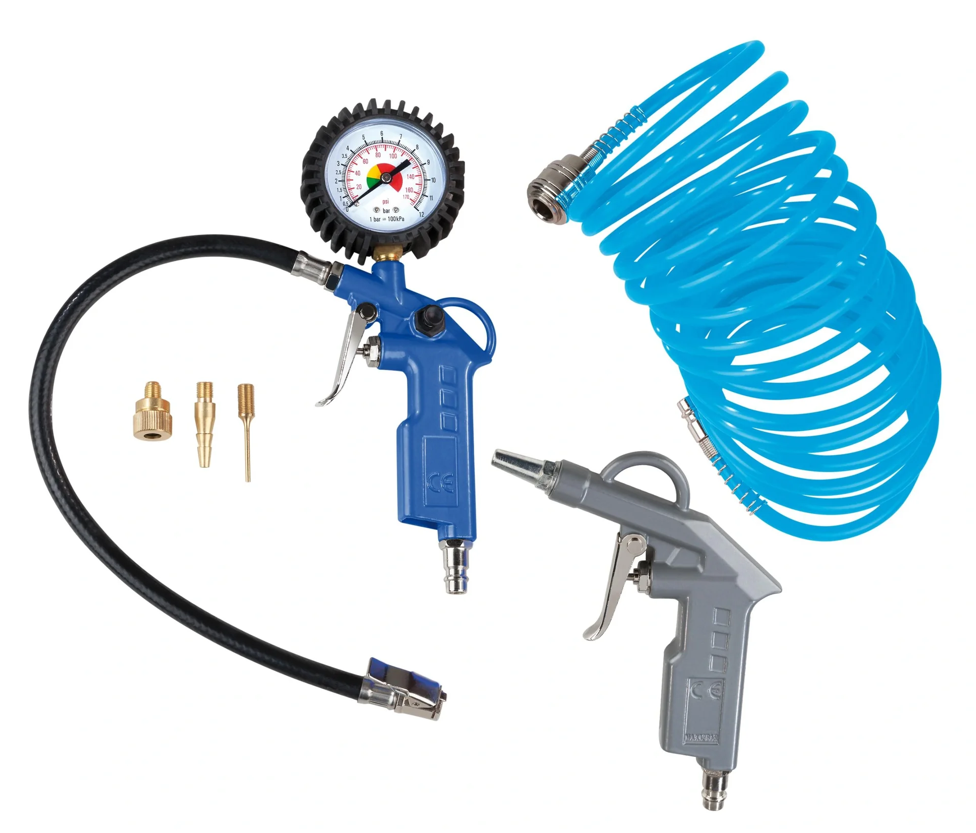 Set Druckluft-Ausblaspistole mit Tülle + Druckluft-Werkzeug-Set, 5tlg. - 2