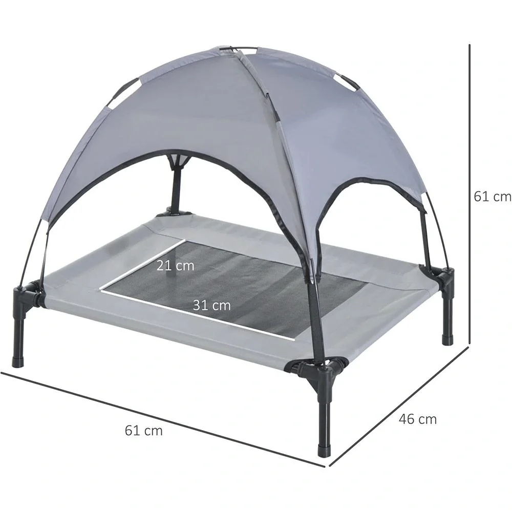 Haustierbett mit Baldachin grau, schwarz - 1