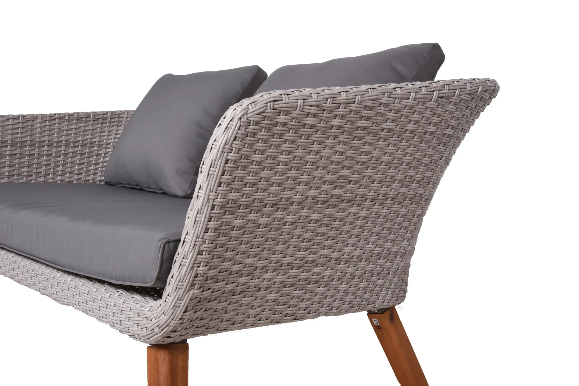 Sitzgruppe ARONA, 4-teilig, Alu / Akazie FSC 100% / Kunststoffgeflecht, grau - 4