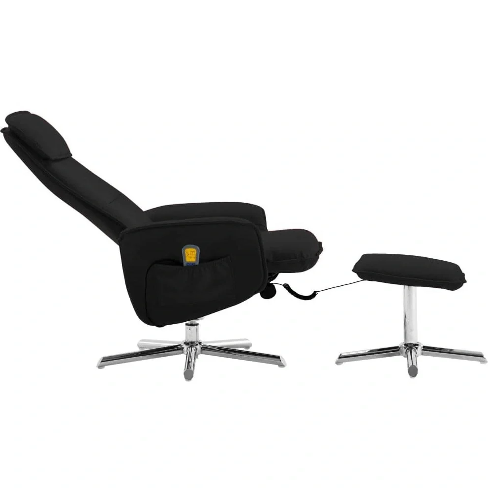 Massagesitz verstellbar mit Fußhocker Kunstleder schwarz - 6