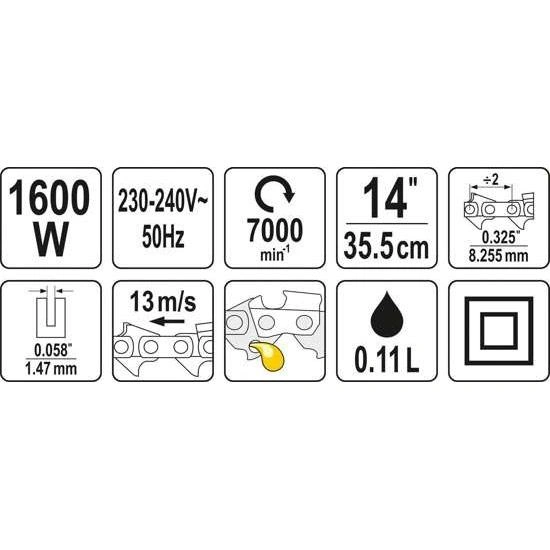 Elektrische Kettensäge - 1600W - 35 cm Schnittlänge - 2