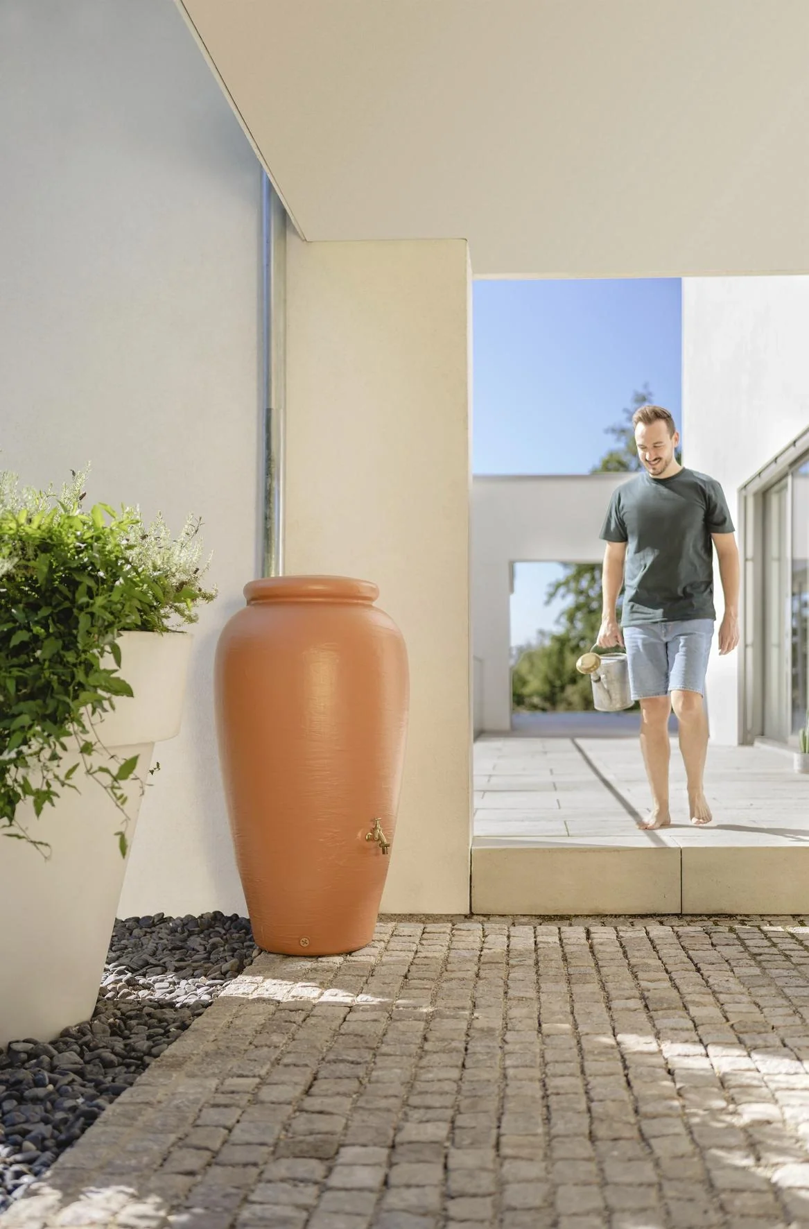 Regenwasser Amphore / Regentonne 240 L, terrakotta - 5