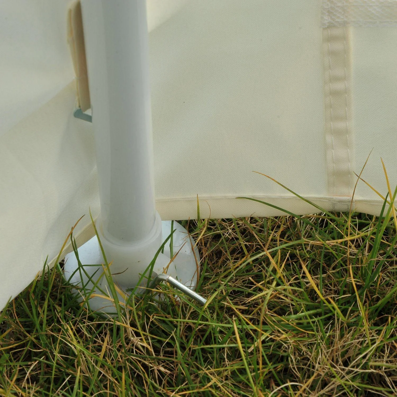 Pavillon 3,9m x 3,9m Partyzelt 6-eckig creme - 7