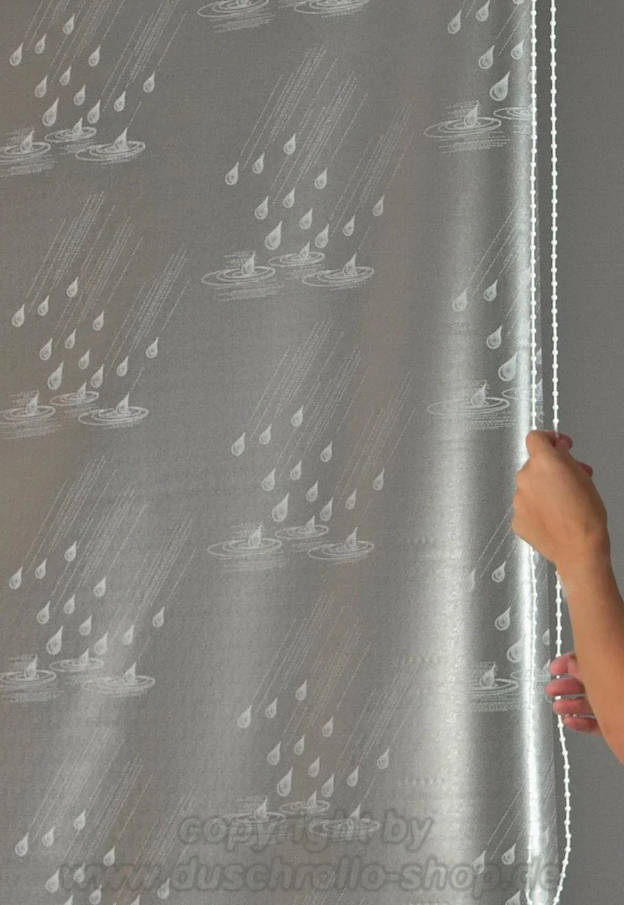 Ersatzvorhänge Eck Dur Tropfen, weiß, 130 + 55 cm, Inclusive Welle und Kleinteilen (1Paar) - 2